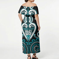 Custom Aotearoa Tapuika Off Shoulder Maxi Dress Maori Tribal Pattern LT05 - Polynesian Pride