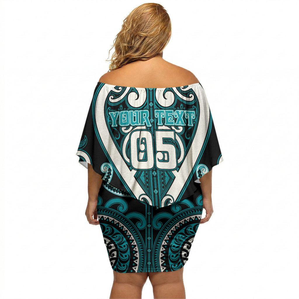 Custom Aotearoa Tapuika Off Shoulder Short Dress Maori Tribal Pattern LT05 - Polynesian Pride