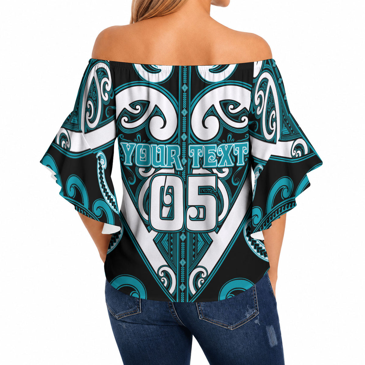 Custom Aotearoa Tapuika Off Shoulder Wrap Waist Top Maori Tribal Pattern LT05 - Polynesian Pride