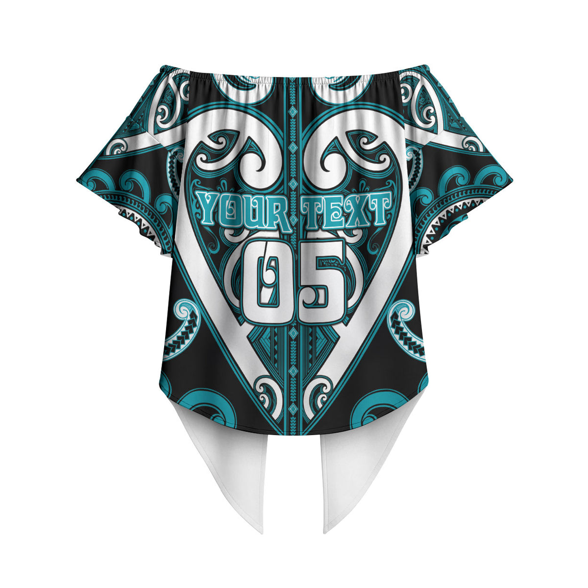 Custom Aotearoa Tapuika Off Shoulder Wrap Waist Top Maori Tribal Pattern LT05 - Polynesian Pride