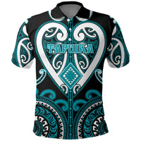 Custom Aotearoa Tapuika Polo Shirt Maori Tribal Pattern LT05 Teal - Polynesian Pride