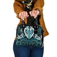 Aotearoa Tapuika Shoulder Handbag Maori Tribal Pattern LT05 One Size Teal - Polynesian Pride