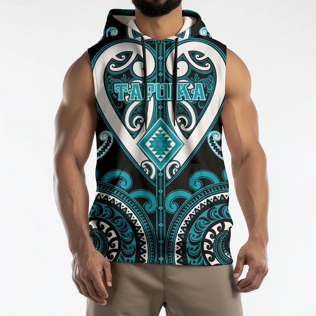 Custom Aotearoa Tapuika Sleeveless Hoodie Maori Tribal Pattern LT05 - Polynesian Pride