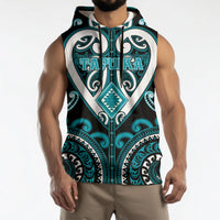 Custom Aotearoa Tapuika Sleeveless Hoodie Maori Tribal Pattern LT05 - Polynesian Pride