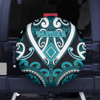 Aotearoa Tapuika Spare Tire Cover Maori Tribal Pattern LT05 No hole Teal - Polynesian Pride