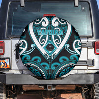 Aotearoa Tapuika Spare Tire Cover Maori Tribal Pattern LT05 Teal - Polynesian Pride