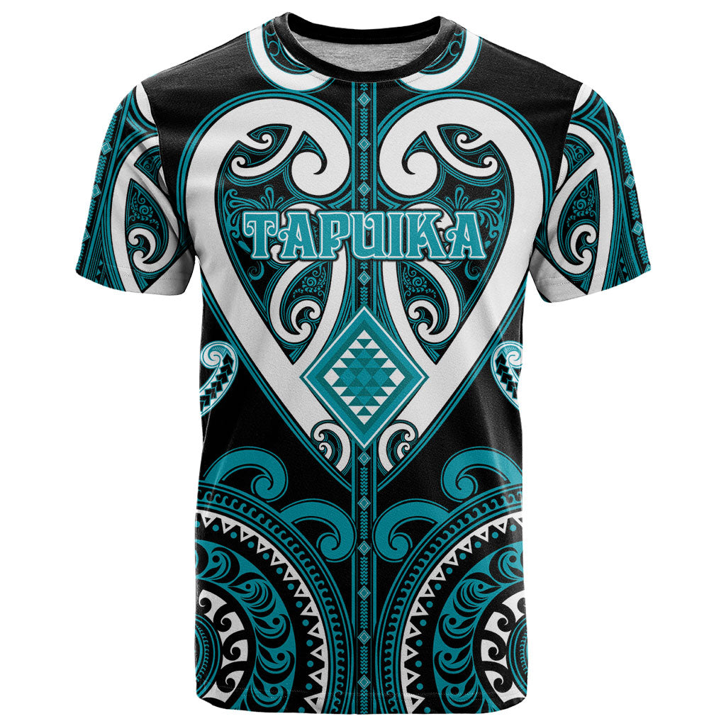 Custom Aotearoa Tapuika T Shirt Maori Tribal Pattern LT05 Teal - Polynesian Pride