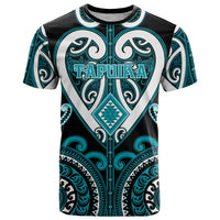 Custom Aotearoa Tapuika T Shirt Maori Tribal Pattern LT05 Teal - Polynesian Pride
