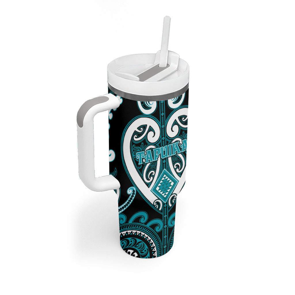 Custom Aotearoa Tapuika Tumbler With Handle Maori Tribal Pattern LT05 - Polynesian Pride