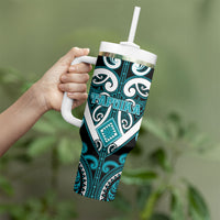 Custom Aotearoa Tapuika Tumbler With Handle Maori Tribal Pattern LT05 - Polynesian Pride
