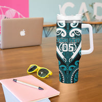 Custom Aotearoa Tapuika Tumbler With Handle Maori Tribal Pattern LT05 - Polynesian Pride