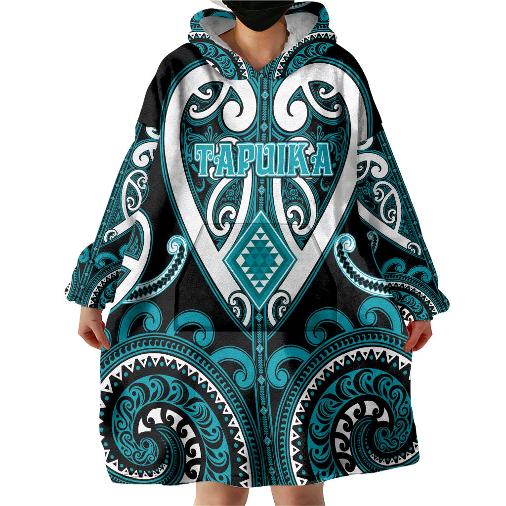 Custom Aotearoa Tapuika Wearable Blanket Hoodie Maori Tribal Pattern LT05 - Polynesian Pride