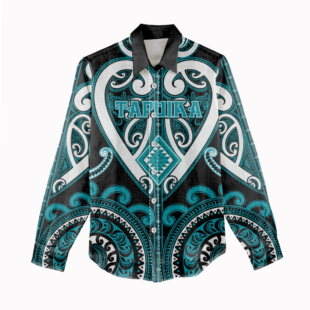 Custom Aotearoa Tapuika Women Casual Shirt Maori Tribal Pattern LT05 - Polynesian Pride