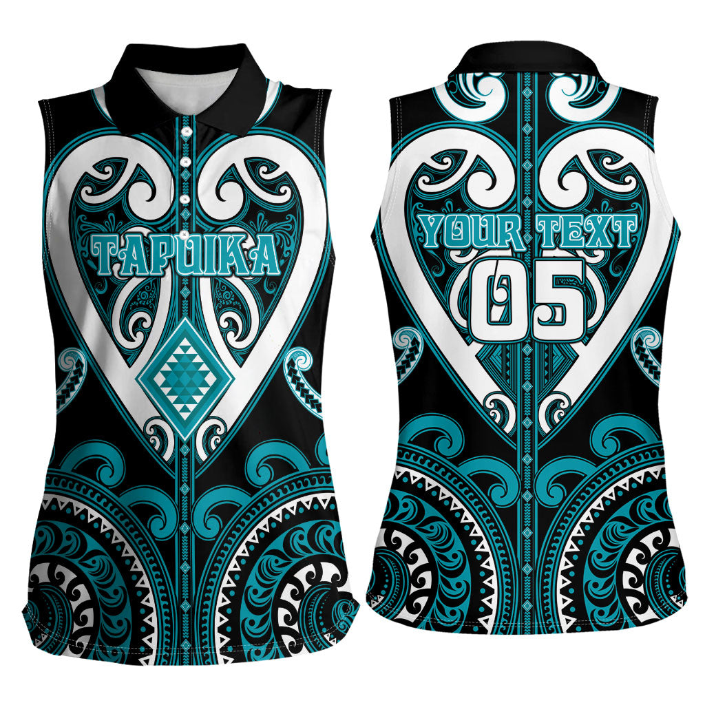 Custom Aotearoa Tapuika Women Sleeveless Polo Shirt Maori Tribal Pattern LT05 - Polynesian Pride
