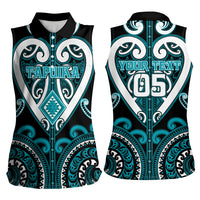 Custom Aotearoa Tapuika Women Sleeveless Polo Shirt Maori Tribal Pattern LT05 - Polynesian Pride