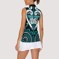 Custom Aotearoa Tapuika Women Sleeveless Polo Shirt Maori Tribal Pattern LT05 - Polynesian Pride