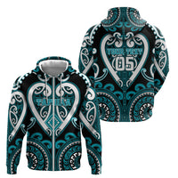 Custom Aotearoa Tapuika Zip Hoodie Maori Tribal Pattern LT05 - Polynesian Pride