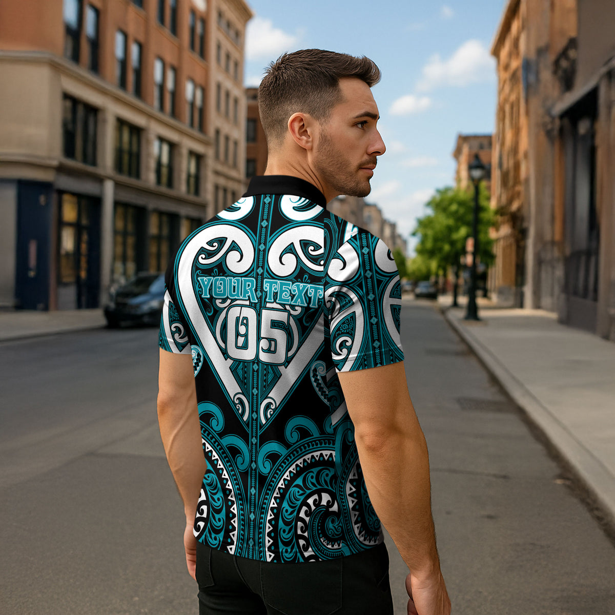 Custom Aotearoa Tapuika Zipper Polo Shirt Maori Tribal Pattern LT05 - Polynesian Pride