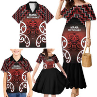 Personalised Aotearoa Mana Motuhake Family Matching Mermaid Dress and Hawaiian Shirt Poutama With Maori Pattern LT05 - Polynesian Pride