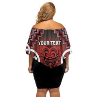 Personalised Aotearoa Mana Motuhake Family Matching Off Shoulder Short Dress and Hawaiian Shirt Poutama With Maori Pattern LT05 - Polynesian Pride