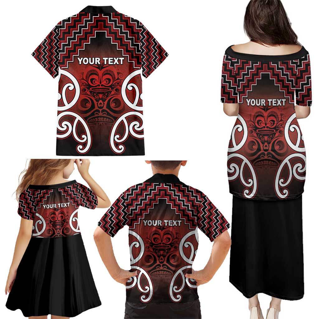 Personalised Aotearoa Mana Motuhake Family Matching Puletasi and Hawaiian Shirt Poutama With Maori Pattern LT05 - Polynesian Pride
