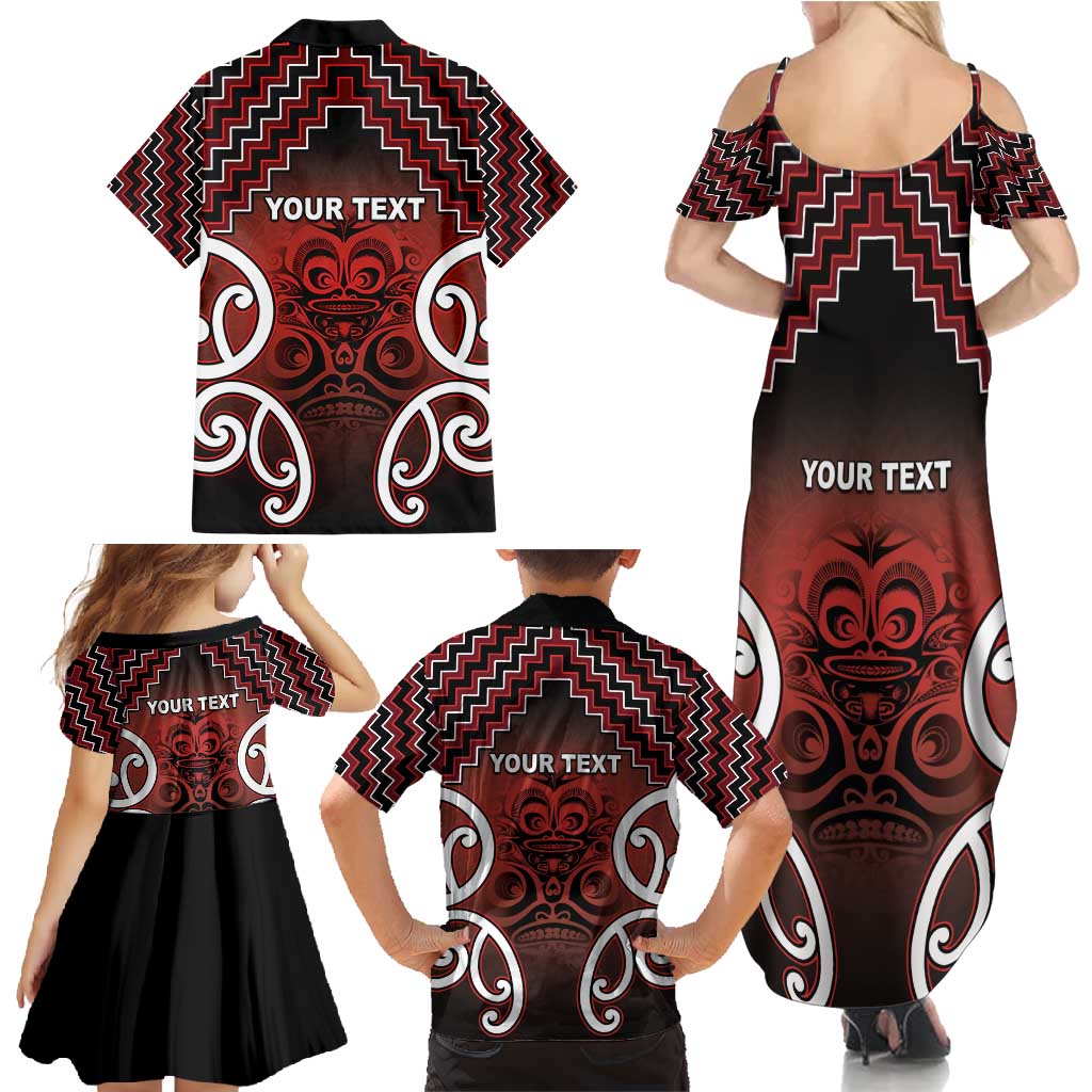 Personalised Aotearoa Mana Motuhake Family Matching Summer Maxi Dress and Hawaiian Shirt Poutama With Maori Pattern LT05 - Polynesian Pride