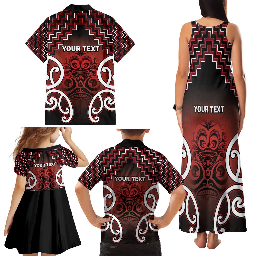 Personalised Aotearoa Mana Motuhake Family Matching Tank Maxi Dress and Hawaiian Shirt Poutama With Maori Pattern LT05 - Polynesian Pride