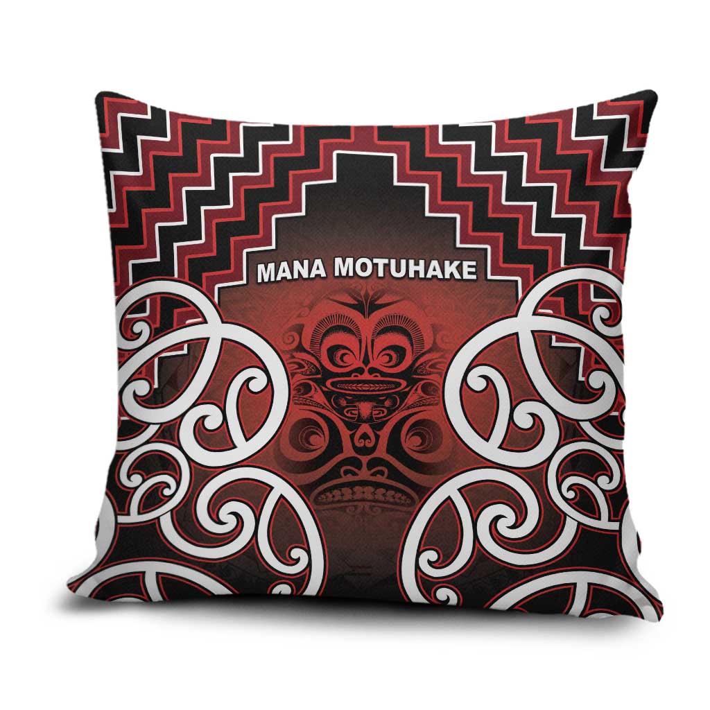 Aotearoa Mana Motuhake Pillow Cover Poutama With Maori Pattern - Polynesian Pride