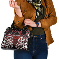 Aotearoa Mana Motuhake Shoulder Handbag Poutama With Maori Pattern - Polynesian Pride