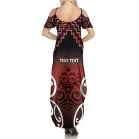 Personalised Aotearoa Mana Motuhake Summer Maxi Dress Poutama With Maori Pattern LT05 - Polynesian Pride