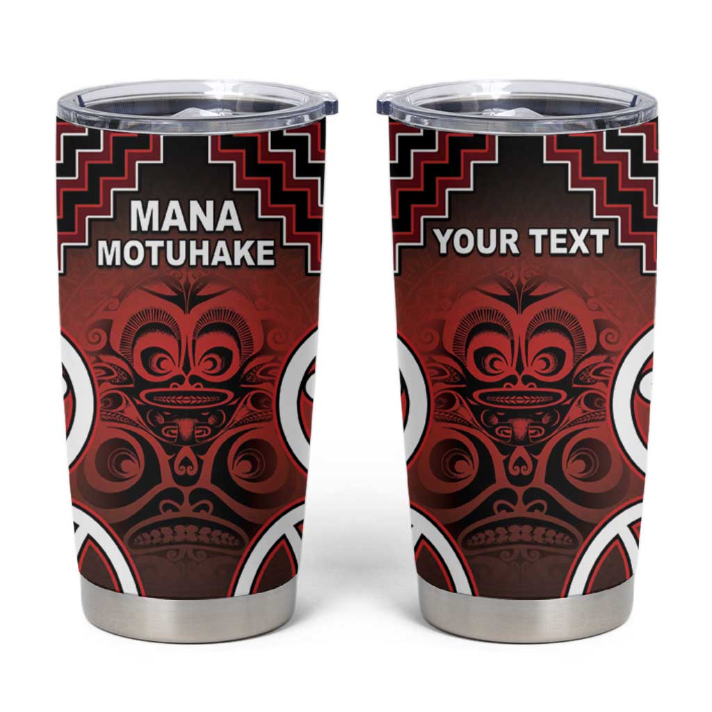 Personalised Aotearoa Mana Motuhake Tumbler Cup Poutama With Maori Pattern LT05 Red - Polynesian Pride