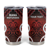Personalised Aotearoa Mana Motuhake Tumbler Cup Poutama With Maori Pattern LT05 Red - Polynesian Pride
