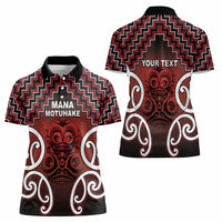 Personalised Aotearoa Mana Motuhake Women Polo Shirt Poutama With Maori Pattern - Polynesian Pride