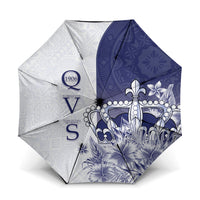 Fiji Queen Victoria School 1906 Umbrella Floreat Viti LT05 One Size Folded 11.42 inch Opened Diameter 37.4 inch Navy - Polynesian Pride