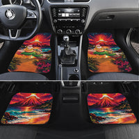 Hawaii Volcano Christmas Car Mats Hula Santa And Monk Seal LT05 Set 4pcs Multicolor - Polynesian Pride