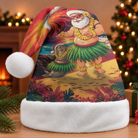 Hawaii Volcano Christmas Santa Hat Hula Santa And Monk Seal LT05 Without Fur Multicolor - Polynesian Pride