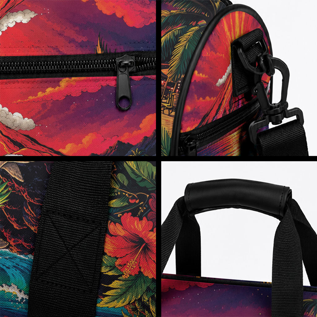 Hawaii Volcano Christmas Duffle Bag Hula Santa And Monk Seal LT05 - Polynesian Pride