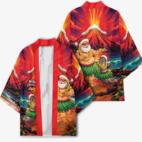 Hawaii Volcano Christmas Kimono Hula Santa And Monk Seal LT05 - Polynesian Pride