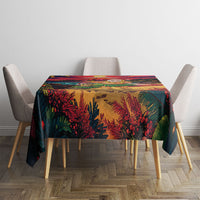 Hawaii Volcano Christmas Tablecloth Hula Santa And Monk Seal LT05 - Polynesian Pride