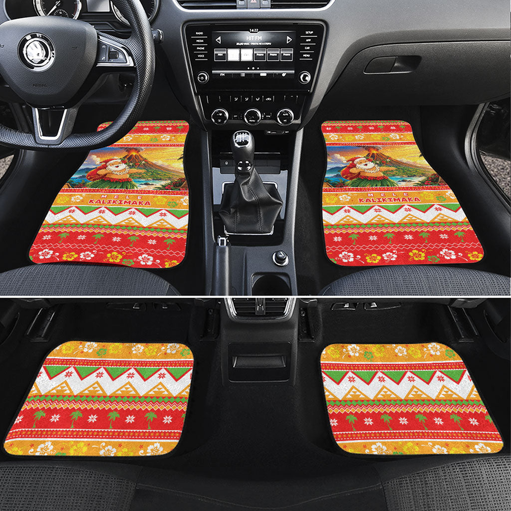 Hawaii Volcano Christmas Car Mats Have An Explosive Christmas LT05 Set 4pcs Red - Polynesian Pride