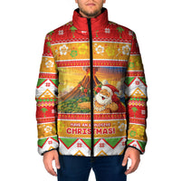 Hawaii Volcano Christmas Padded Jacket Have An Explosive Christmas LT05 Men Red - Polynesian Pride