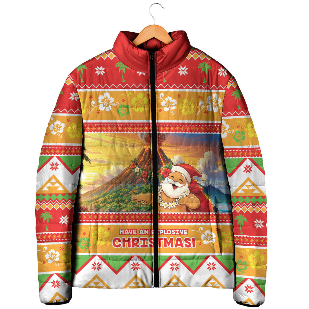 Hawaii Volcano Christmas Padded Jacket Have An Explosive Christmas LT05 - Polynesian Pride