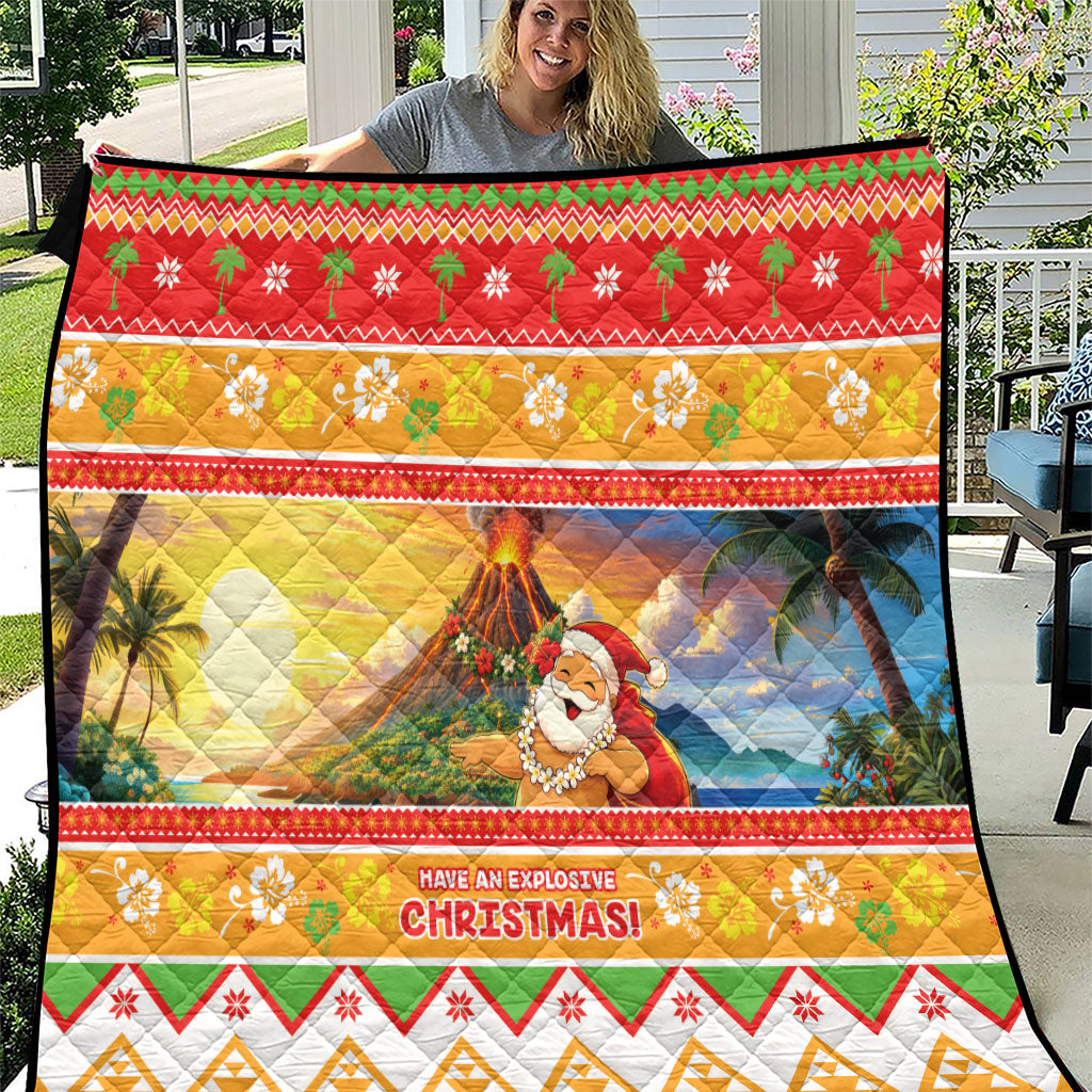 Hawaii Volcano Christmas Quilt Have An Explosive Christmas LT05 Red - Polynesian Pride