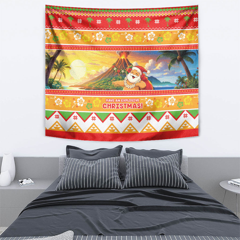 Hawaii Volcano Christmas Tapestry Have An Explosive Christmas LT05 - Polynesian Pride