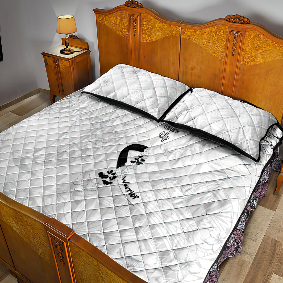 Lung Cancer Awareness Quilt Bed Set Never Give Up Polynesian Style LT05 - Polynesian Pride