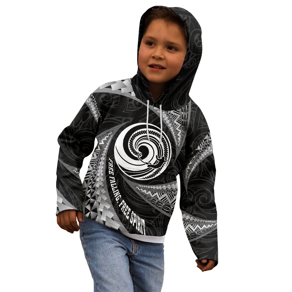 Personalised New Zealand Bungy Jumping Kid Hoodie Maori Pattern LT05 - Polynesian Pride
