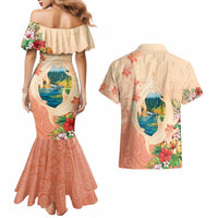 Hawaii Kauai Na Pali Coast Landscape Couples Matching Mermaid Dress and Hawaiian Shirt LT05 - Polynesian Pride