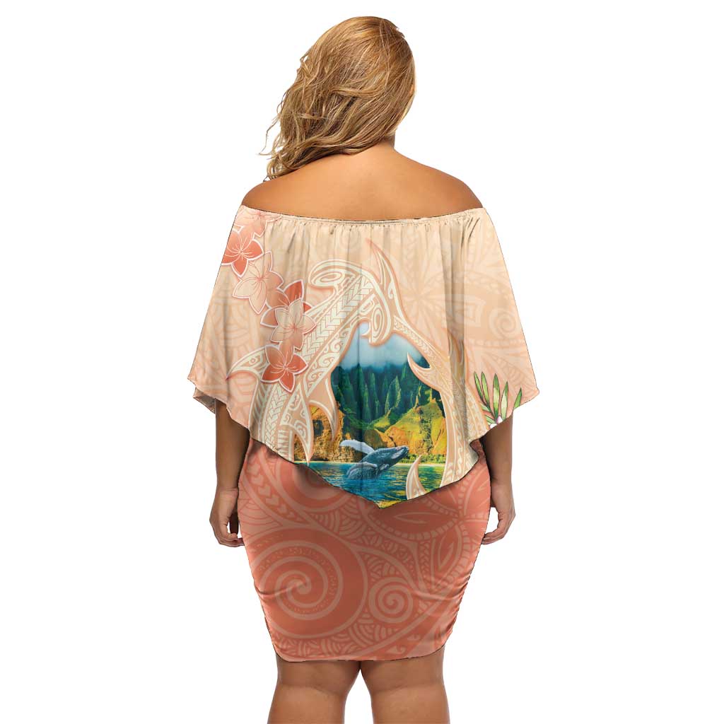 Hawaii Kauai Na Pali Coast Landscape Family Matching Off Shoulder Short Dress and Hawaiian Shirt LT05 - Polynesian Pride