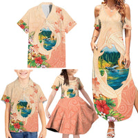 Hawaii Kauai Na Pali Coast Landscape Family Matching Summer Maxi Dress and Hawaiian Shirt LT05 - Polynesian Pride