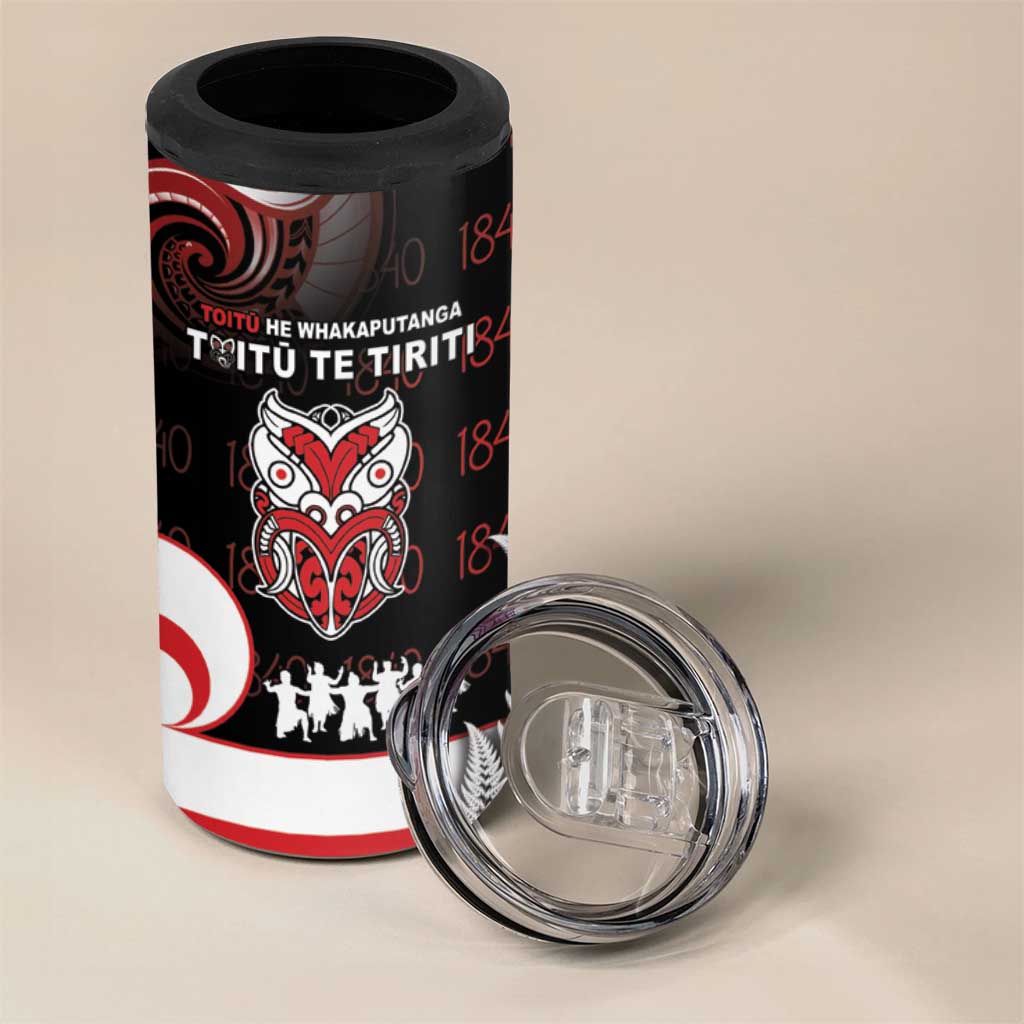 Aotearoa Toitu He Whakaputanga 4 in 1 Can Cooler Tumbler Toitu Te Tiriti O Waitangi LT05 - Polynesian Pride